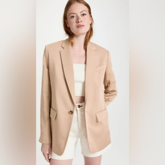 A.L.C. DAKOTA SINGLE BREASTED MODAL BLEND BLAZER, SZ US/6 TAWNY - Picture 7 of 15